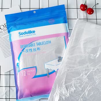 Sodolike尚岛一次性桌布大号180*180cm*12张餐桌野营防水油厚实不易破台布