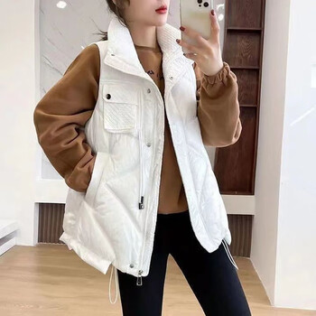 苏语梵羽绒马甲女外穿免洗亮面短款秋冬季新款背心外套百搭防寒保暖