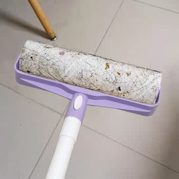 初舍（CHUSHE）粘毛器16cm5卷300撕长杆滚筒长短两用宠物猫狗地毯头发粘毛神器