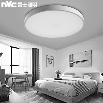 雷士照明（NVC）北欧led吸顶灯客厅灯卧室灯 现代时尚简约风灯具智能无极调光圆形白色20W