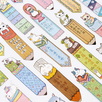 佳茉猫书签儿童创意手绘纸质异形可爱卡通猫咪小学生书签送同学全班生日圣诞节元旦新年礼物伴手礼