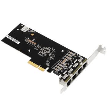 魔羯（MOGE）intel I350T4芯片PCI-E X4千兆四口服务器网卡4口POE供电网络适配器工业相机图像采集视觉 MC2268