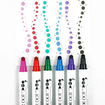 吴竹（KURETAKE）文具大赏进口ZIG圆点笔点点笔新6色套装TC-6100/6V水彩笔