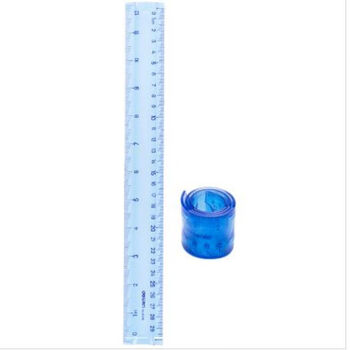 得力（deli）软尺子可弯曲直尺不易折断直尺30cm学生学习考试 财务办公颜色随机 软直尺6209 24支/1盒装