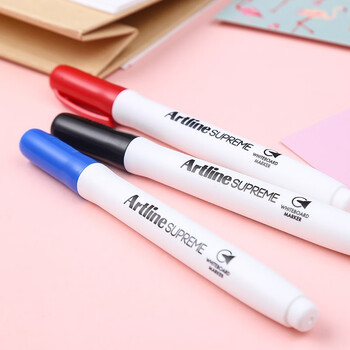 【开学必备】旗牌（Shachihata）Artline 办公会议迷你小巧便携防干燥易擦可擦白板笔 黑色 1.5mm EPF-507-K