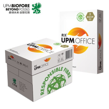 UPM黄奥友 80g A4打印纸 复印纸 加厚款 500张/包 5包/箱（2500张）