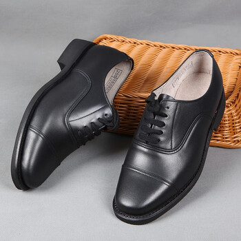 式三接头手工皮鞋 皮趟底防臭吸汗男工作鞋耐磨轮胎底执勤皮鞋作战鞋