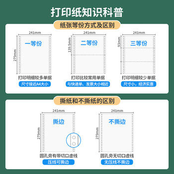 天色 高品质打印纸 二联二等分针式打印纸 彩色可撕边电脑打印纸发票清单送货单(白红1000页/箱) 