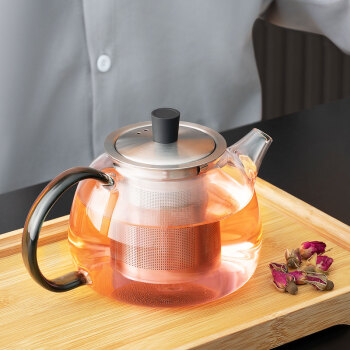 友客（YOUKE）茶壶玻璃茶具600ml 大容量过滤煮茶器办公养生泡茶壶 家用加厚耐热玻璃壶 西施壶单壶 G515