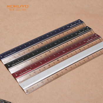 国誉（KOKUYO）都市印象学生高考PC铝制直尺（18cm）190×24×3.5mm深红 1个装 WSG-CLUH18DR