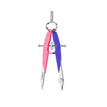 施德楼（STAEDTLER）中车圆规 精准锁距工程绘图工具套装 金属机械制图学生考试用铅芯款圆规-粉紫色55600-N2