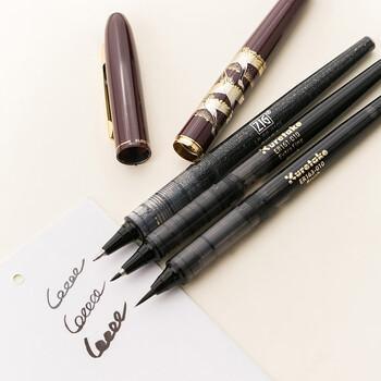 吴竹（KURETAKE）日本进口莳绘物语科学毛笔书信笔专用替换笔芯 毛笔替芯 黑色 ER163-010