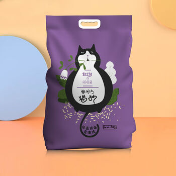 洁客调皮窝膨润土猫砂20斤猫砂结团猫砂低尘猫沙猫咪用品喵喵酱20紫色