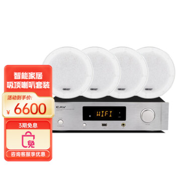 CAV AV45 吸顶音响套装 智能家居背景音乐系统套装家用客厅音响功放家庭影院蓝牙吸顶音箱吊顶喇叭 AV45+HT50