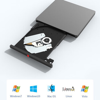 联想（Lenovo）TX800 外置光驱 超薄外置DVD刻录机 24倍速 高速移动光驱 Type-C+USB双接口