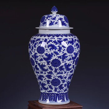 中国古美術・ハス葉ふた罐・花卉紋储物罐・青花瓷器・文房具