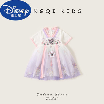 迪士尼(disney)女童洛丽塔连衣裙夏季2024新款儿童夏装女宝宝甜美
