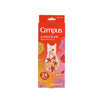国誉(KOKUYO)学生绘画水溶性彩色铅笔 手绘涂色填色彩铅 24色/粉色包装 WSG-ENWC01P 国誉(KOKUYO)学生绘画水溶性彩色铅笔 手绘涂色填色彩铅 24色/粉色包装 WSG-ENWC01P