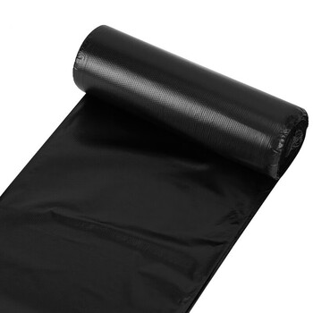 利得平口垃圾袋黑色50*60cm100只双面1.6丝家用办公大号塑料袋