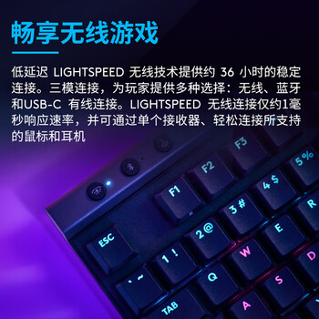 罗技（Logitech）（G） 游隼系列 G515 LIGHTSPEED TKL 矮轴无线游戏键盘 LOL吃鸡电竞键盘 三模 RGB光效 L轴 白色