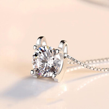 钻晨520情人节礼物莫桑石吊坠18k金pt950铂金项链女白18k金项链锁骨链