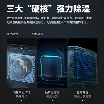 奥克斯（AUX）除湿机/抽湿机 除湿量22升/天 家用轻音卧室客厅除湿吸湿器净化干燥机KDY-DP22A