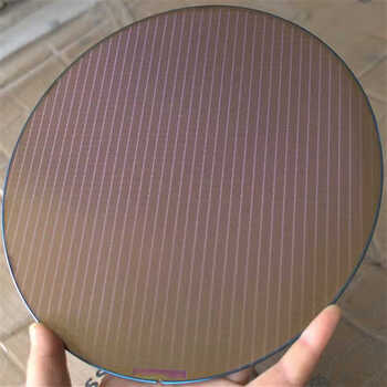 8英寸硅晶圆wafer 光刻片芯片硅片科技半导体集成电路展示 黄色颗粒