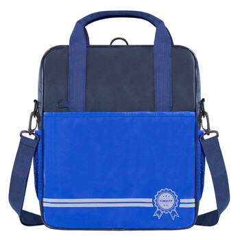 金得利三用可背式补习袋小学生书包多功能手提袋大容量拎书袋男女儿童美术袋补习包补课包文件袋蓝DC1925