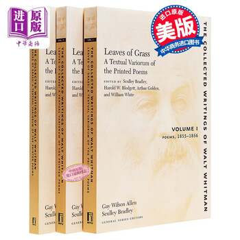 草叶集：印刷诗歌的文本变体3册 英文原版 Leaves of Grass Poems