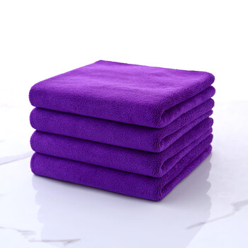 毛巾吸水不掉毛灰色美容院发廊洗发擦头专用厂批包定制logo紫色中厚10