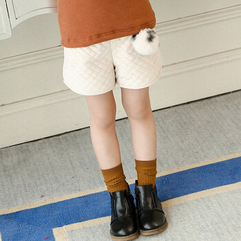 珂梵图女童冬装棉短裤外穿2019新款韩版秋冬季加绒裤子儿童洋气阔腿靴