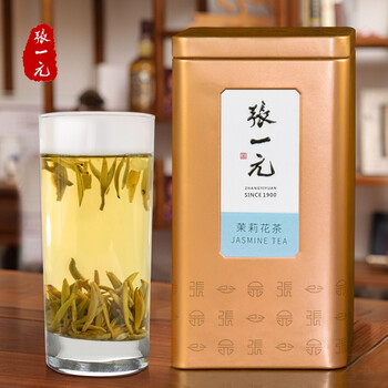 张一元茶叶茉莉花茶特种茉莉雪针九次窨制浓香花茶罐装100g