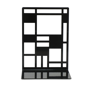 得印(befon)6.5英寸(高16.5cm)书立创意 镂空方格金属铁书立架子 书架夹书靠铁书架书夹书挡 2片/付 黑色3975