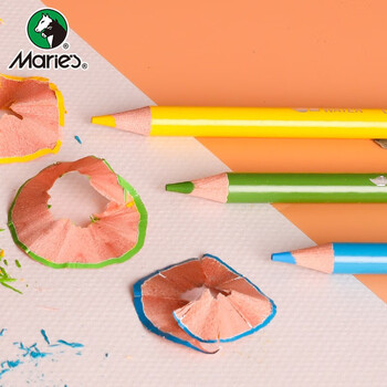 【全网低价】马利(Marie's)水溶性彩铅72色 盒装学生儿童绘画涂色可溶性彩色铅笔 加粗笔芯原料饱满上色均匀C7525-72美术写生