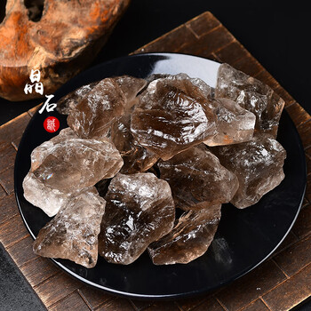 茶晶原石 茶水晶原石摆件茶色原矿石标本茶晶烟晶扩香石香薰石鱼缸