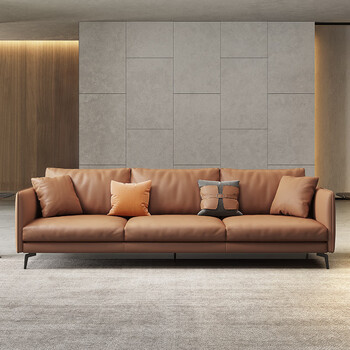 浅予沙发意式真皮沙发客厅沙发现代简约大小户型沙发组合直排皮艺沙发