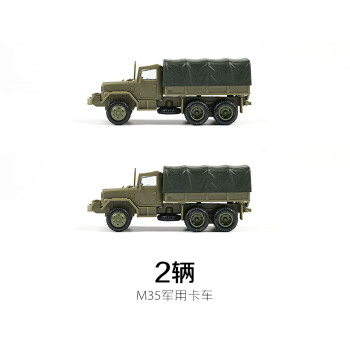 高1/72m35卡车苏联btr80轮式装甲车免胶拼装模型军事玩具车 2辆卡车