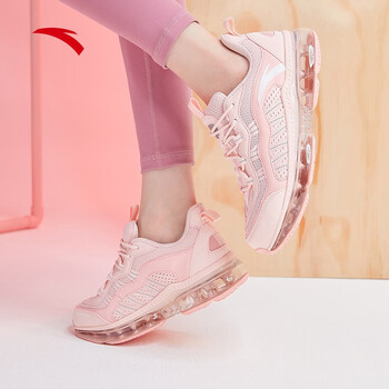 安踏女鞋跑步鞋seeed鸳鸯春季新款全掌气垫跑步鞋休闲运动小白鞋婴儿