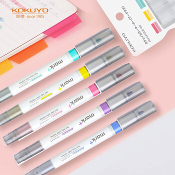 国誉(KOKUYO)进口mark+彩色荧光笔 学生用荧光笔划重点笔标记记号笔 蓝色/灰色 1支装PM-MT201BM 国誉(KOKUYO)进口mark+彩色荧光笔 学生用荧光笔划重点笔标记记号笔 蓝色/灰色 1支装PM-MT201BM