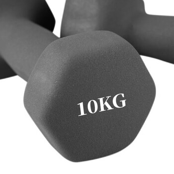 诚悦彩色浸塑哑铃男女士家庭用健身塑型器材组合套装10kg*2黑灰CY-533