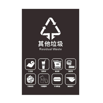 安燚  厨余3  垃圾桶分类标识贴纸墙贴北京上海杭州深圳垃圾分类提示
