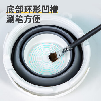 得力（deli）折叠美术洗笔桶多功能可折叠伸缩硅胶绘画水桶便携式涮笔筒颜料考试礼物73901毕业礼物男女孩