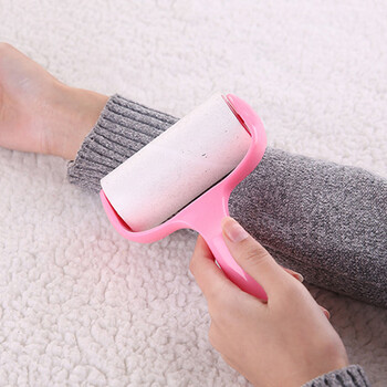 妙然粘毛器粘毛滚筒10cm1器6卷300撕可撕式衣服宠物除毛粘尘纸除尘器
