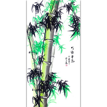 中国老年书画研究会会员 田川《竹报平安》06356拍卖已结束著名画家