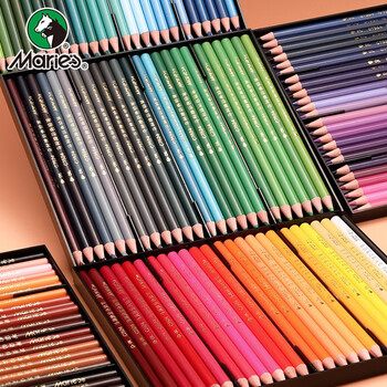 【全网低价】马利(Marie's)油性彩铅72色 盒装学生儿童绘画涂色填色彩色铅笔 加粗笔芯原料饱满上色均匀C7524-72 速写 马克笔绘画