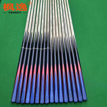 枫逸台球杆单节分体小头黑8球杆斯诺克球杆黑八通杆  通杆10mm