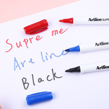 【开学必备】旗牌（Shachihata）Artline 办公会议迷你小巧便携防干燥易擦可擦白板笔 黑色 1.5mm EPF-507-K