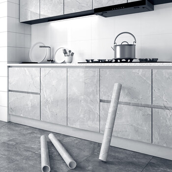 酷颜厨房橱柜贴纸仿大理石纹防水防油柜门柜子家具翻新贴改色贴膜加厚