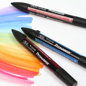 温莎牛顿【弗洛伊德同品牌】双头马克笔专业绘图马克笔套黑透2支水彩笔