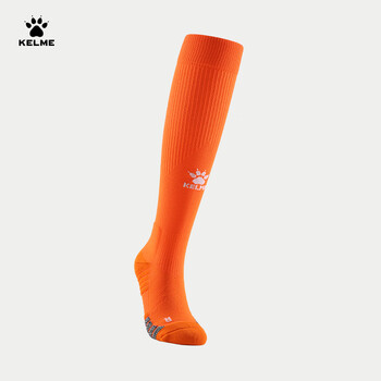 卡尔美（KELME）长筒足球袜防滑纱厚底高筒专业足球比赛训练精英运动袜 橙色 M